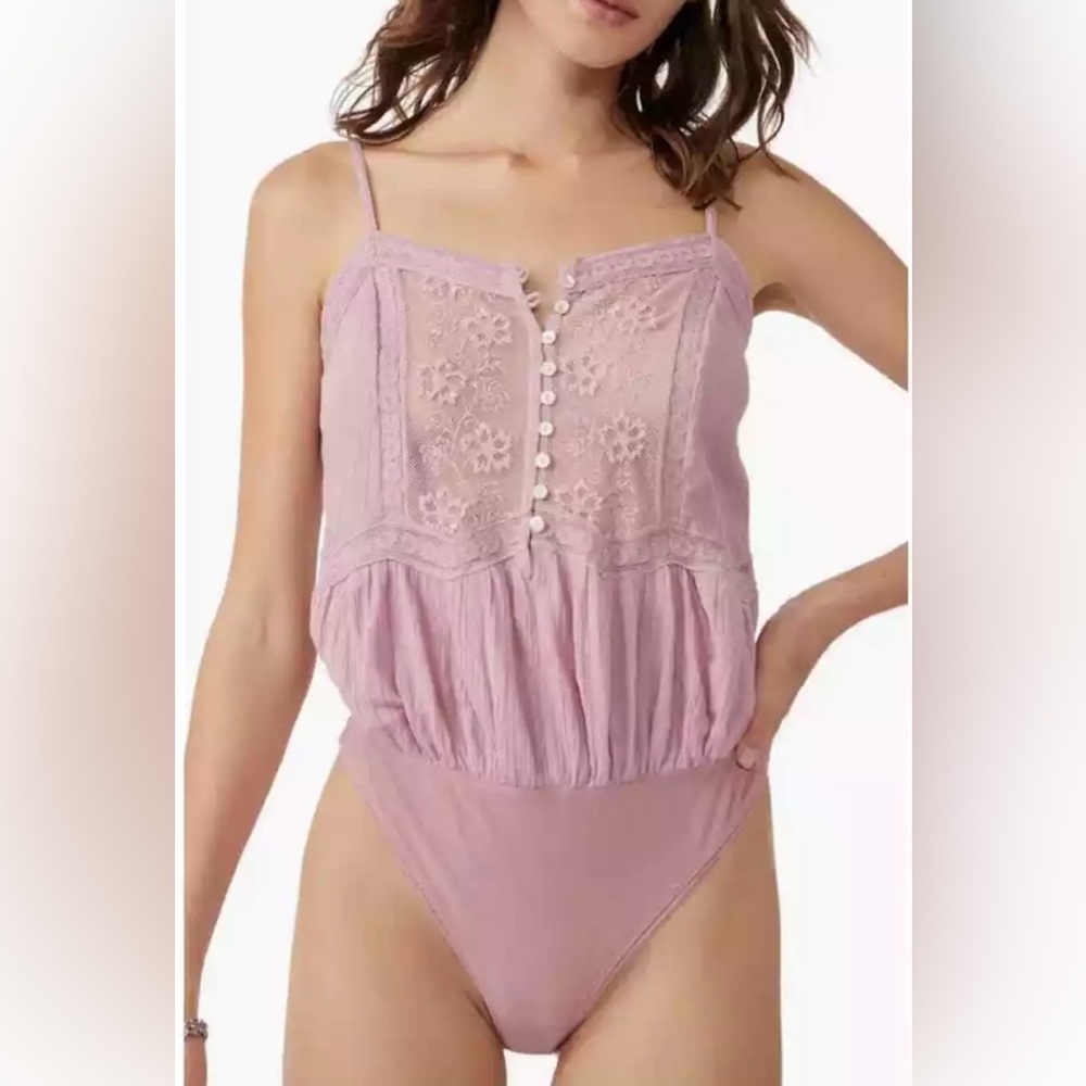 NWT Free People Still the One Lace Intimately FP Sheer Floral Bodysuit La Fluer